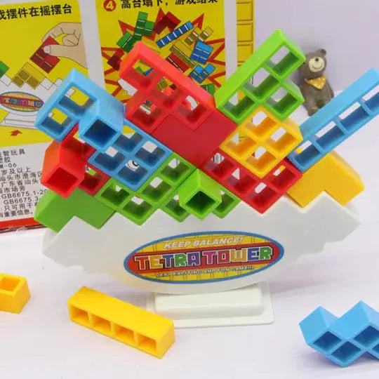 Magnetic Geometry Stacking Game with 24 Colorful Blocks