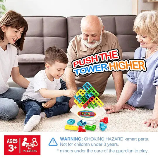 Magnetic Geometry Stacking Game with 24 Colorful Blocks