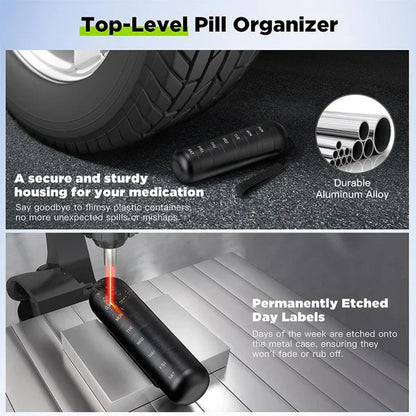 Waterproof Aluminum Pill Organizer with Silicone Seals for Weekly Use