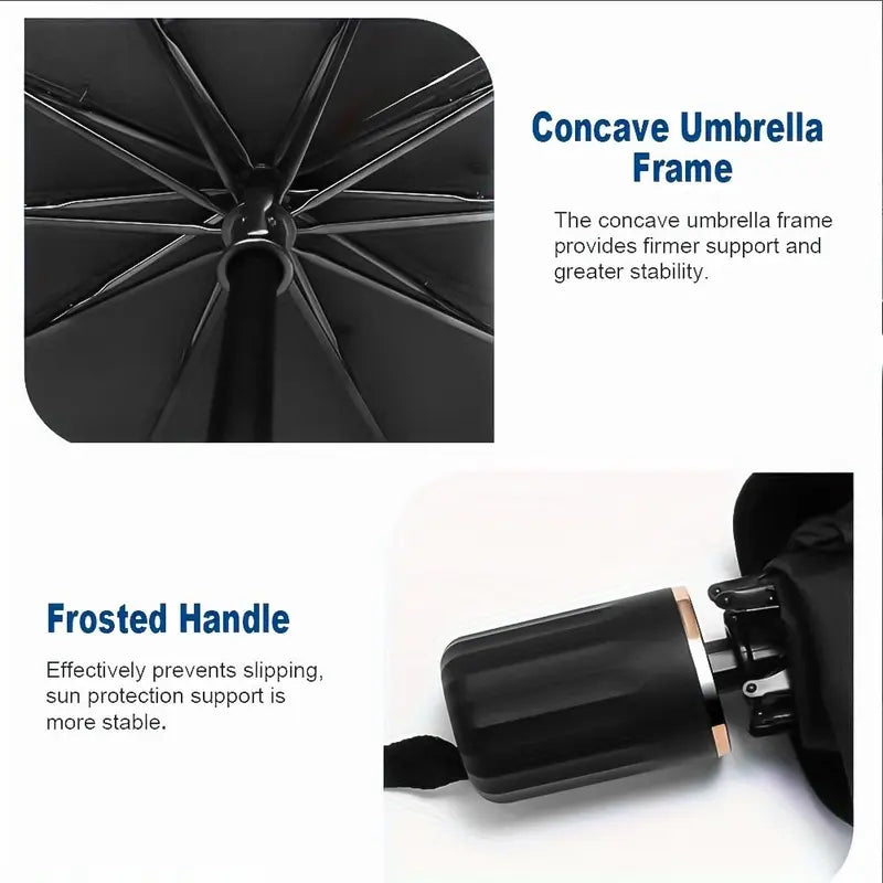 Reflective Car Sunshade 55x31in with Compact Storage Design