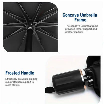 Reflective Car Sunshade 55x31in with Compact Storage Design