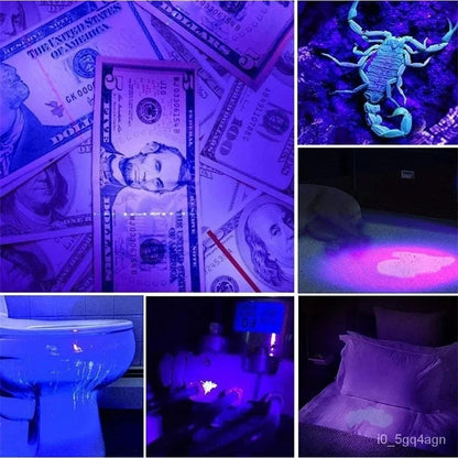 395nm UV Black Light Flashlight with 100 LEDs for Bed Bug Detection and Pet Urine Stains