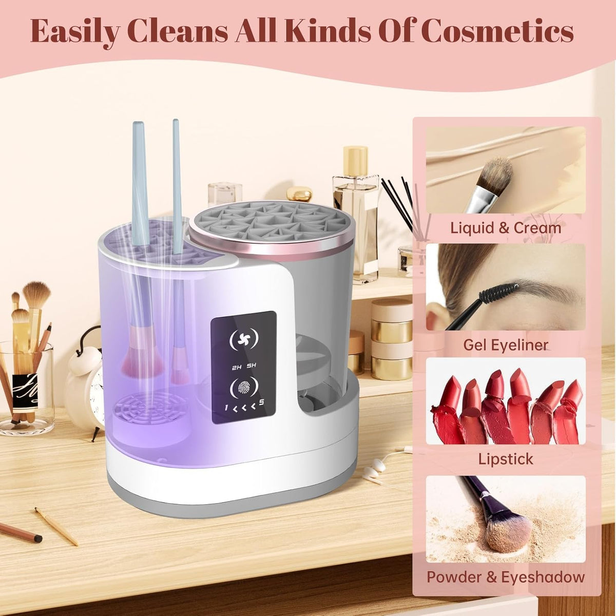 Effortless Brush Cleaning Device with Rapid Spin Technology