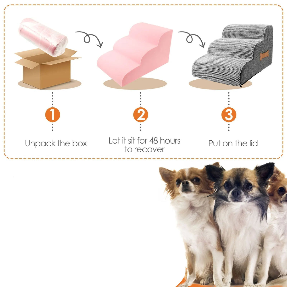 Pet Steps with Supportive Foam and Easy-Clean Cover
