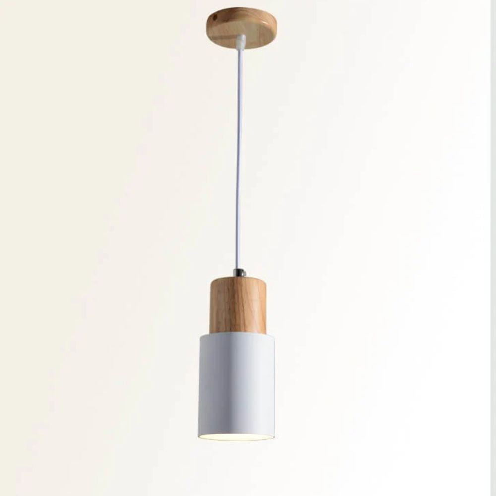 Stylish Wood and Metal Hanging Light Fixture