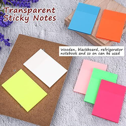 Transparent Reminder Notes, 3x2 Inches, 400 Sheets, 7 Colors