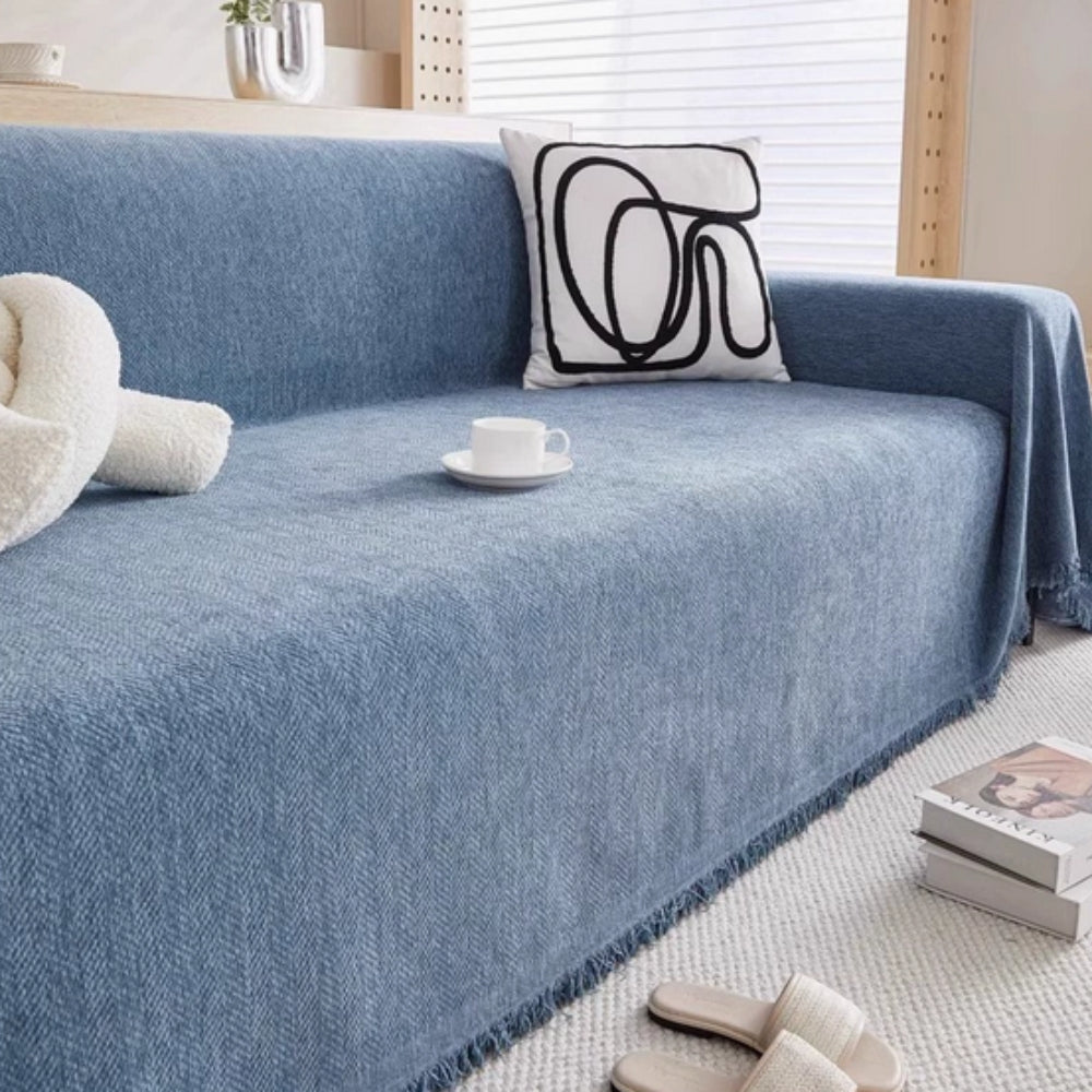 Simple Design Sofa Slipcover with Textured Fabric