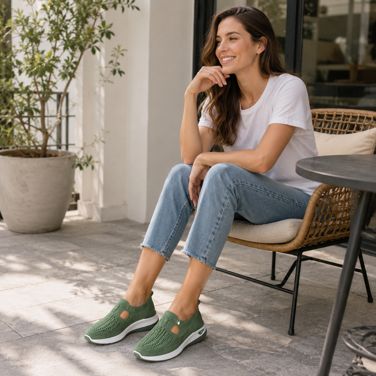 Breathable Mesh Sneakers for Women - Cushioned Walking Shoes for Wide Feet
