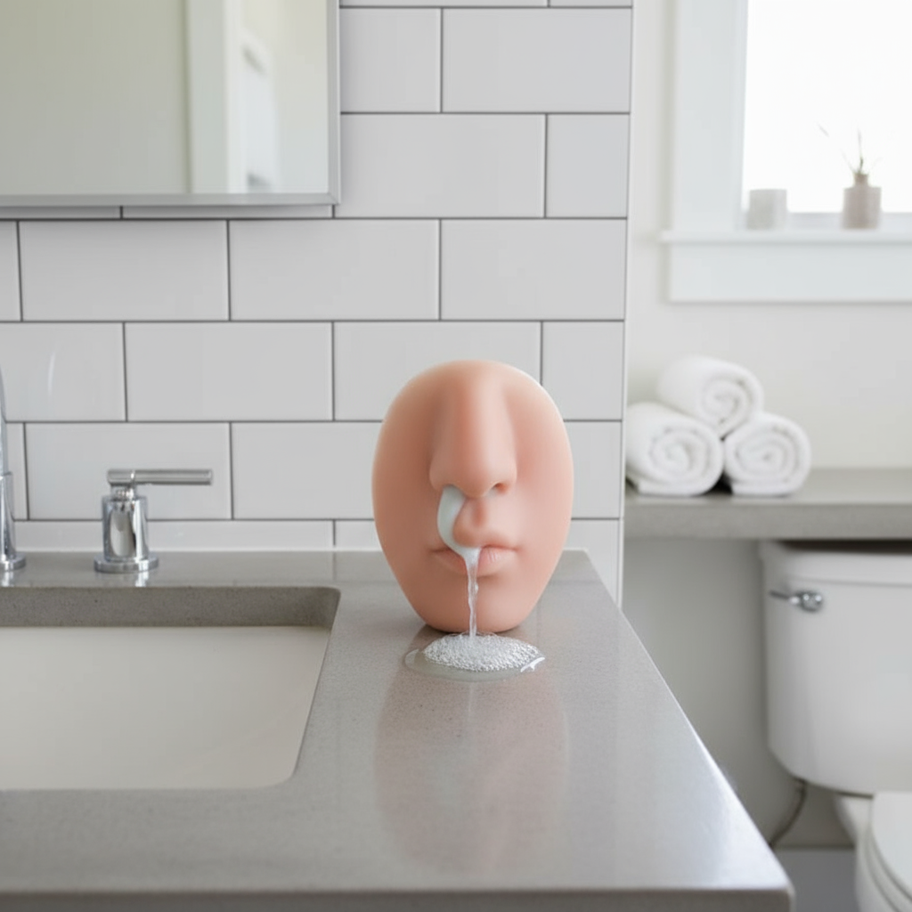 Comical Nose Shaped Soap Dispenser with Adhesive Mount