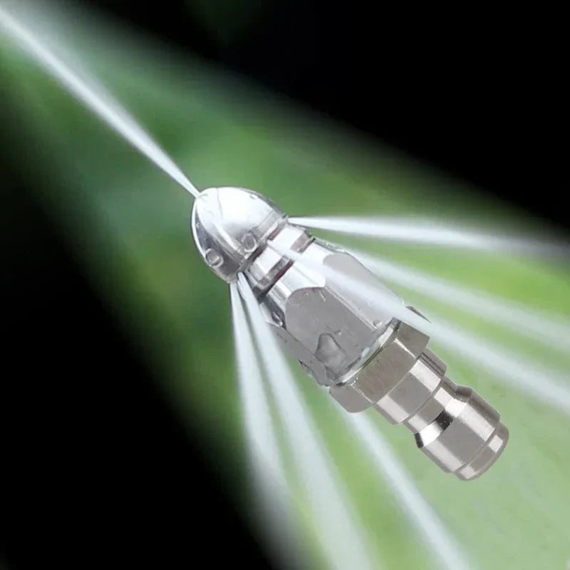 Pointed Tip Drain Cleaning Nozzle with Rotating Jet for Pressure Washers