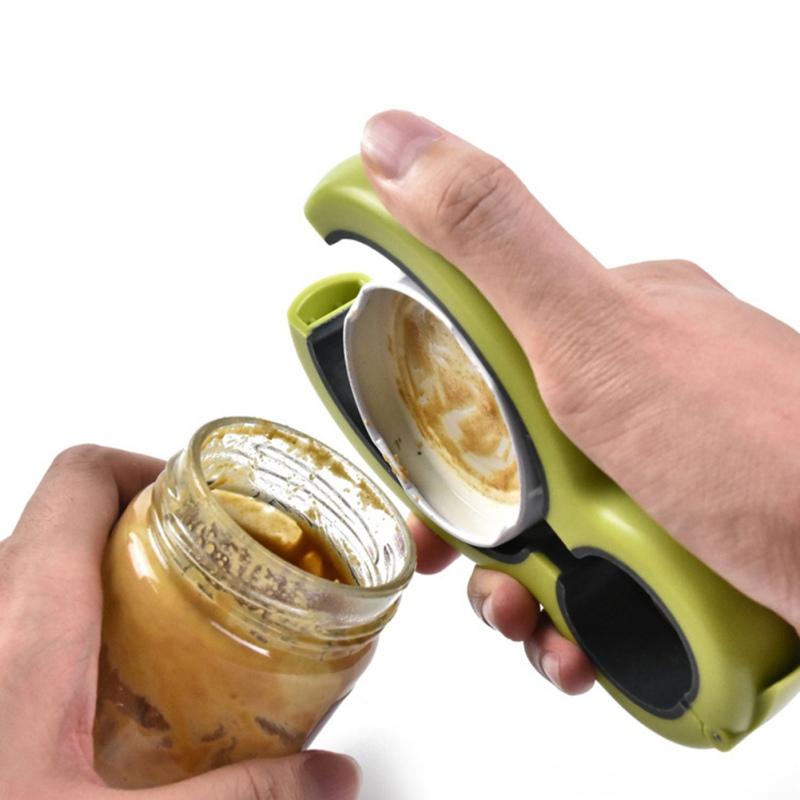 All-in-One Kitchen Opener with Comfortable Grip and Cutter