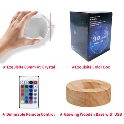 Luminous Axolotl Glow Sphere with Elegant Wooden Base and Remote Control