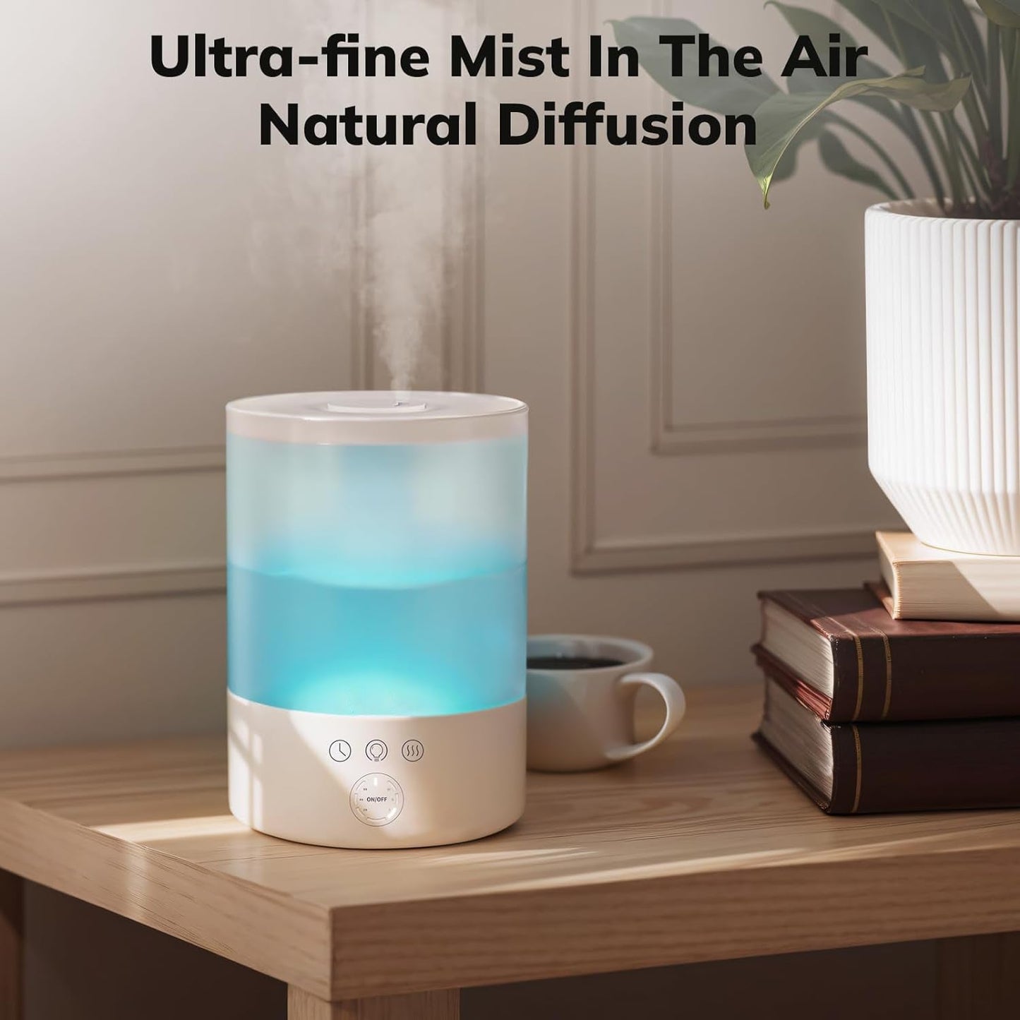 Cool Mist Humidifier with Extended Runtime and Ambient Lighting