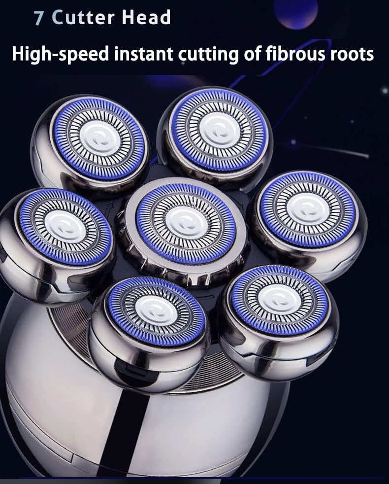 7D Floating Blade Electric Shaver for Men – Wireless Bald Head & Beard Trimmer, IPX6 Waterproof