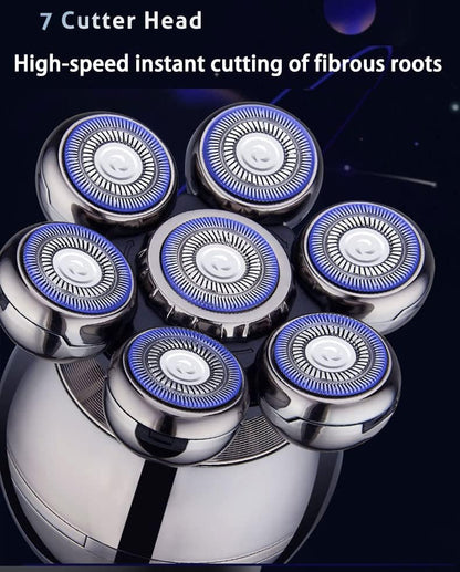 7D Floating Blade Electric Shaver for Men – Wireless Bald Head & Beard Trimmer, IPX6 Waterproof