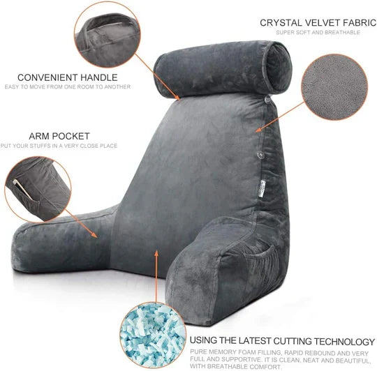 Cozy Reading Pillow with Arm and Back Support for Ultimate Comfort