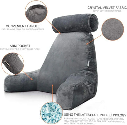Cozy Reading Pillow with Arm and Back Support for Ultimate Comfort