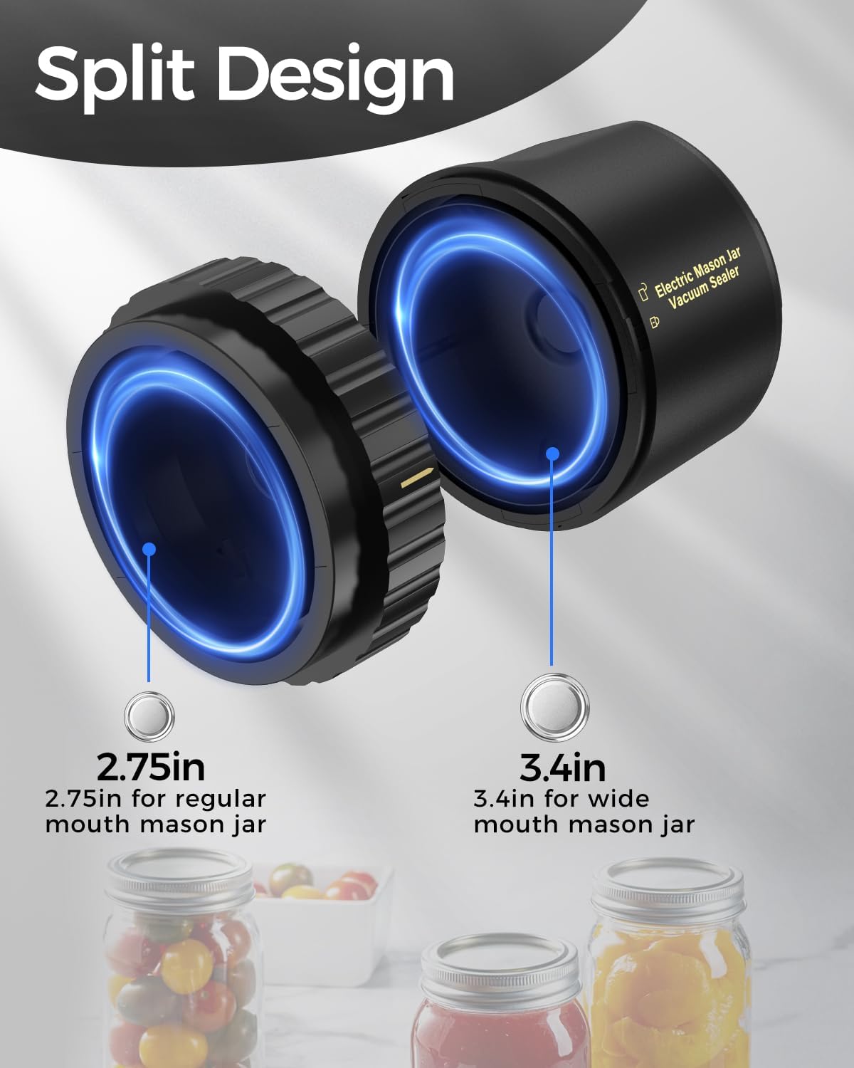 Smart Jar Preserver with Rechargeable Pump and 10 Lids