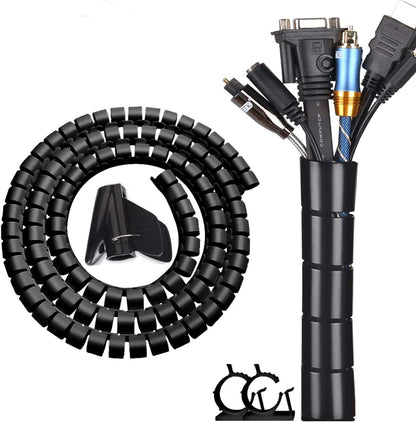 Flexible Cable Management Sleeve with Quick-Guide Tool, 2 Meters