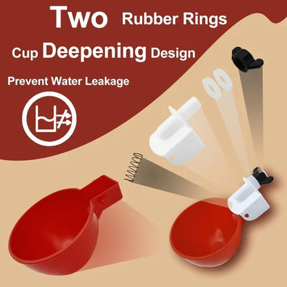Self-Refilling Poultry Water Cups for Effortless Hydration