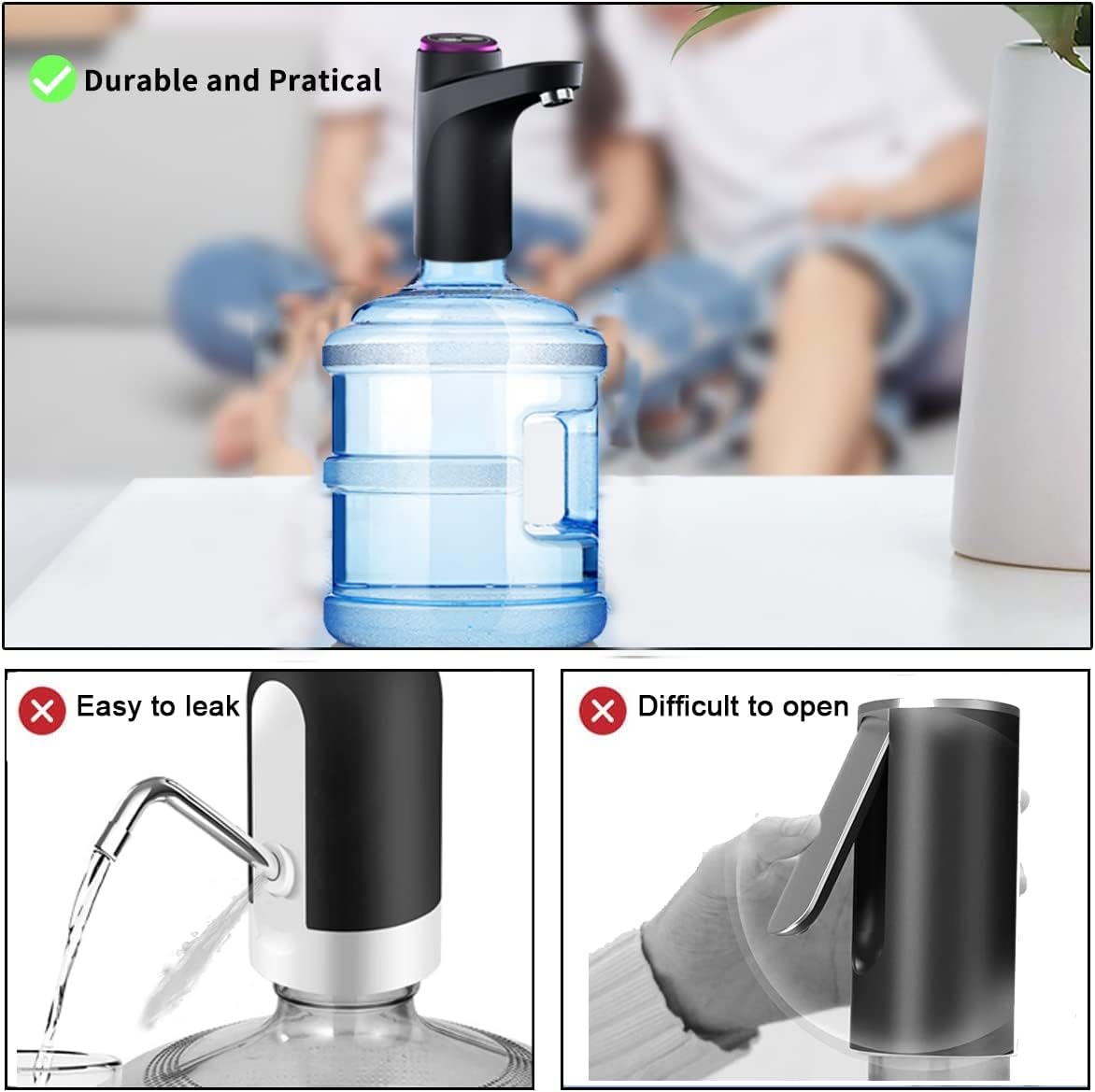 Rechargeable Electric Water Dispenser with One-Touch Operation