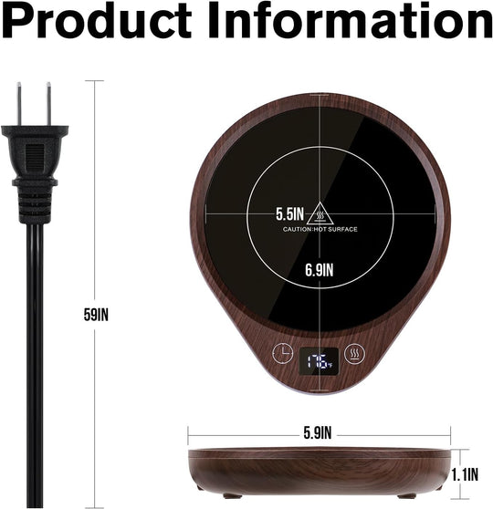 Premium Drink Warmer with Adjustable Heat and Safety Features