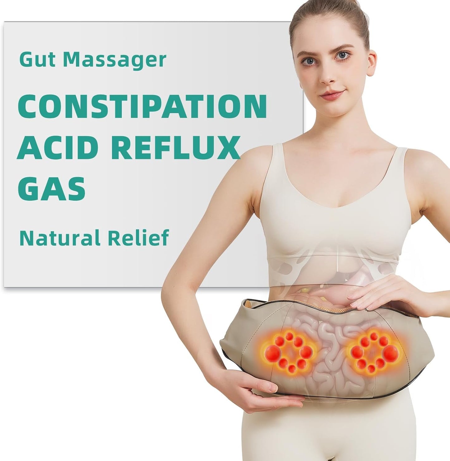 ComfortWave Abdominal Relief Massager with Heat & Dual Heads