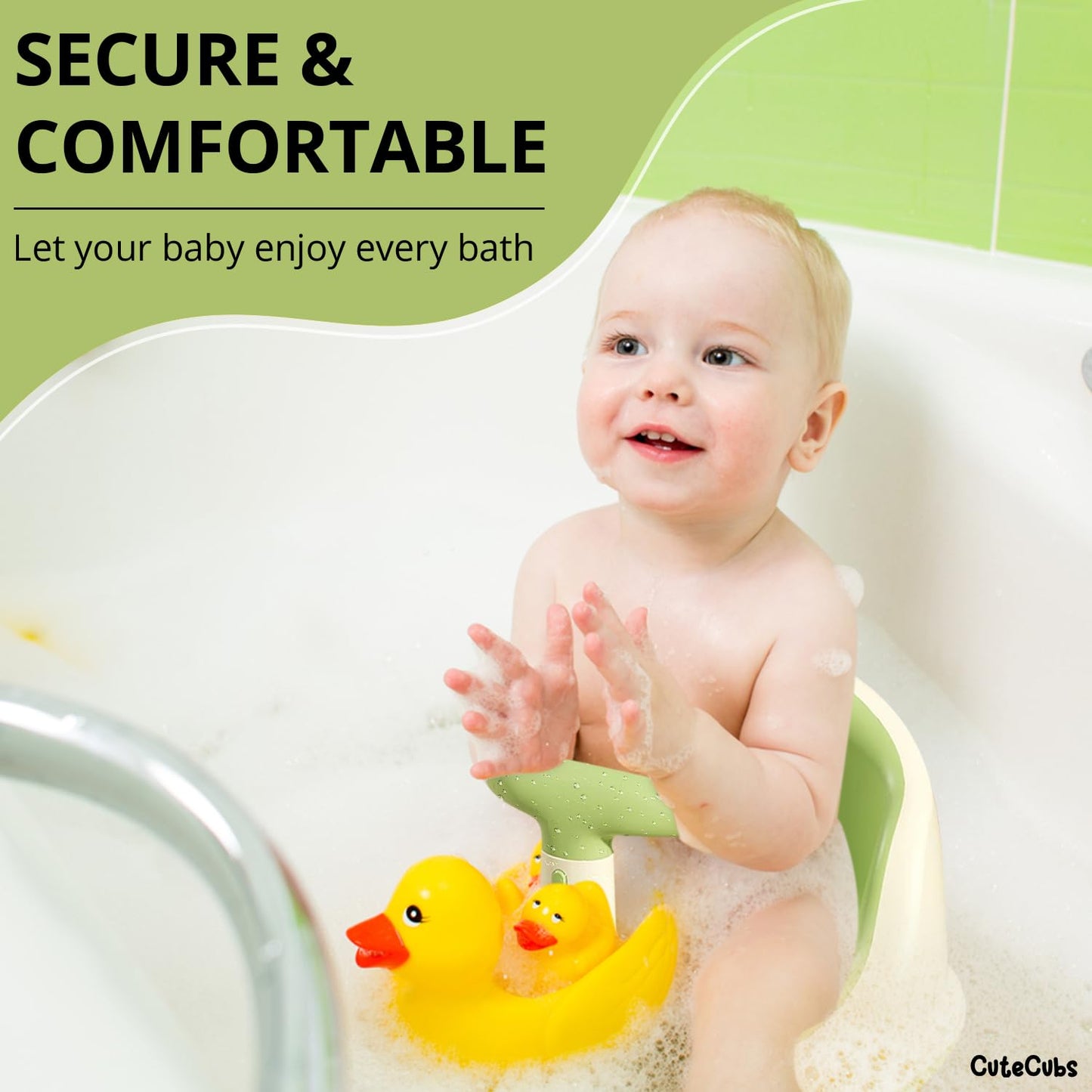 Secure Baby Bathing Chair with Floating Temperature Monitor