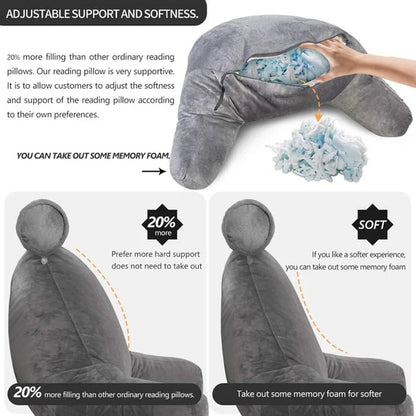 Cozy Reading Pillow with Arm and Back Support for Ultimate Comfort