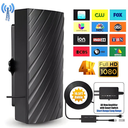High-Performance 4K Indoor TV Antenna with Extended Range