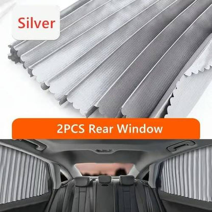 Easy-Install Car Window Shades with UV Defense and Sliding Mechanism
