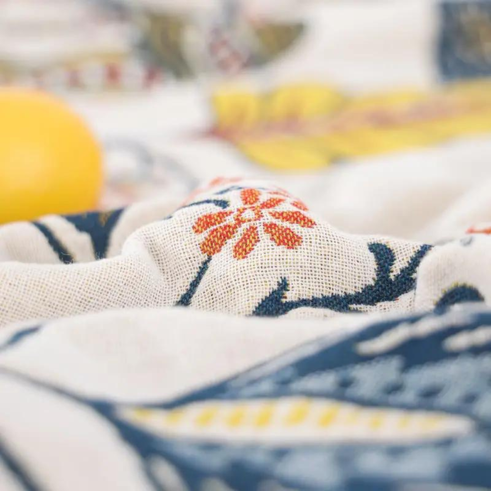 Bohemian Style Throw Blanket with Rustic Design