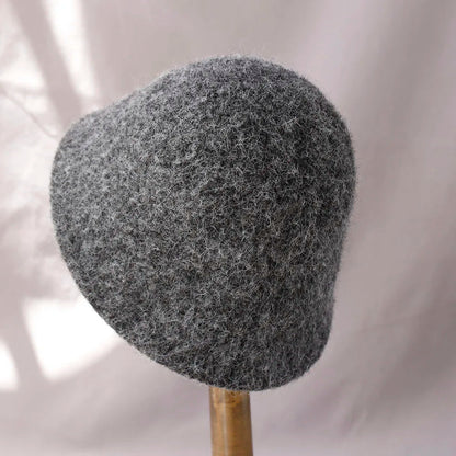 Foldable Vintage Fisherman Style Wool Bucket Hat for Women - Warm Cold Weather Accessory