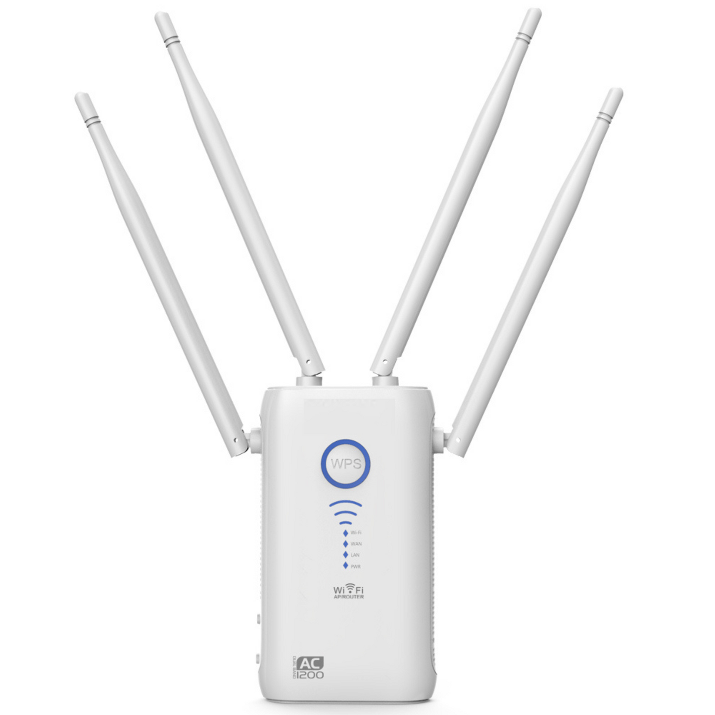 Internet Signal Booster and Repeater with 4 Antennas, 1200Mbps Plug-In WiFi Range Extender for Home and Office
