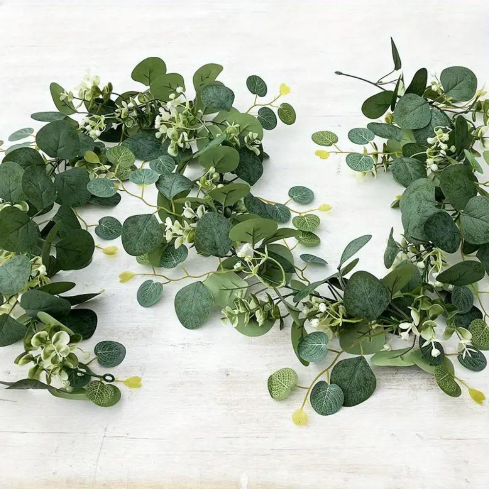Elegant Eucalyptus-Inspired Garland with Bendable Stems, 70.8 Inches