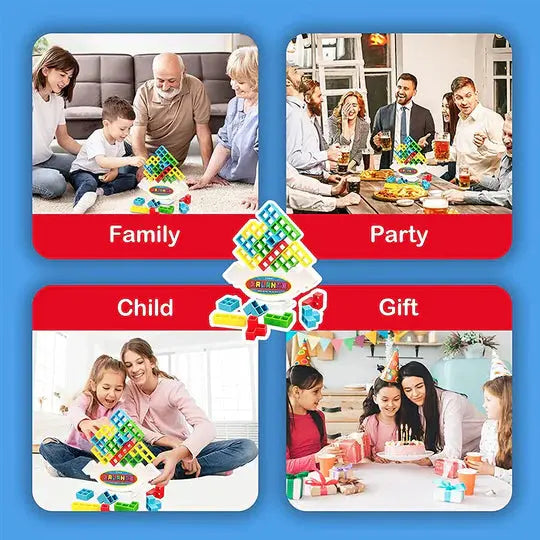 Magnetic Geometry Stacking Game with 24 Colorful Blocks