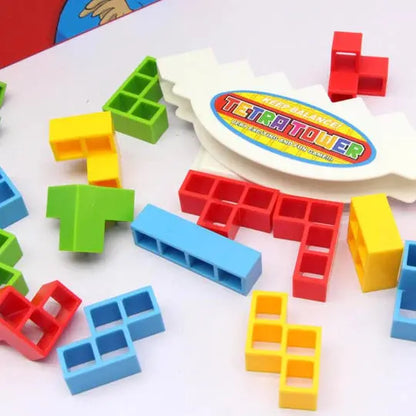 Magnetic Geometry Stacking Game with 24 Colorful Blocks