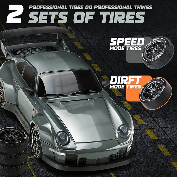 All-Terrain Drift Racer with Customizable Tires & LED Lights