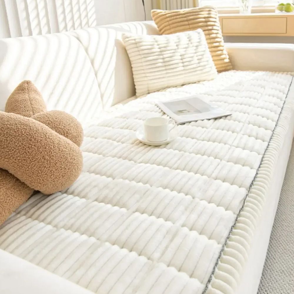 Protective Sofa Shield with Non-Slip Backing & Washable Fabric