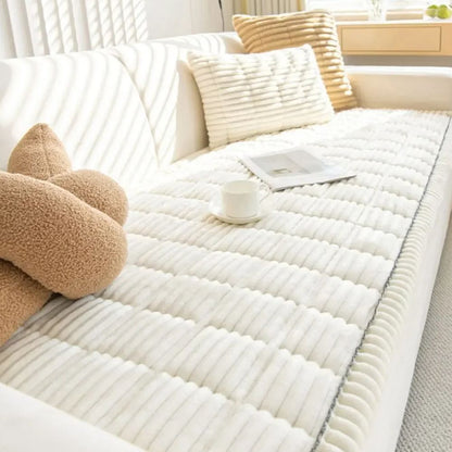 Protective Sofa Shield with Non-Slip Backing & Washable Fabric