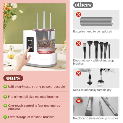 Effortless Brush Cleaning Device with Rapid Spin Technology