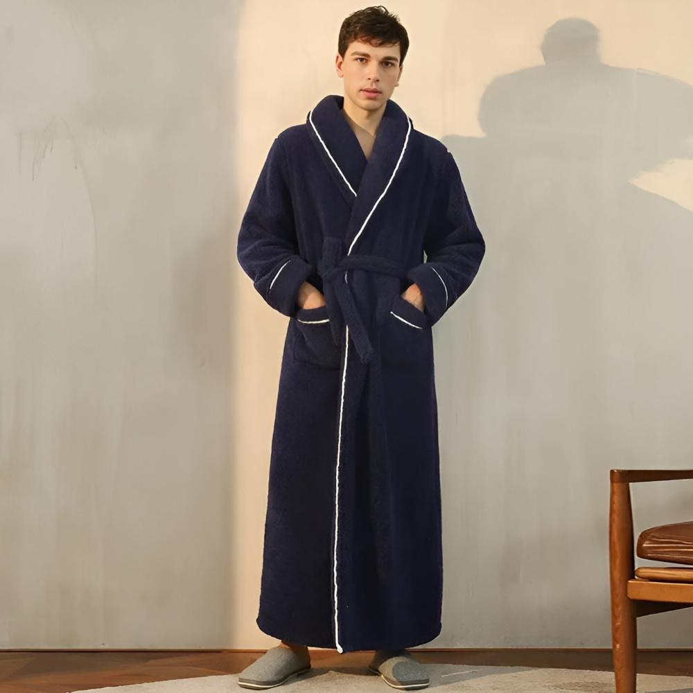 Pocketed Bathrobe with Tie Closure