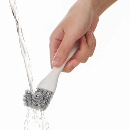 2-in-1 BBQ Grate Cleaner with Scraper, V-Shaped Grill Brush and 360° Bristles