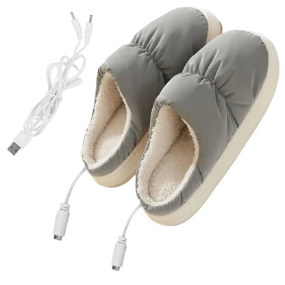 Electric Heated Slippers for Adults, Plush Lined Foot Warmers, One Size