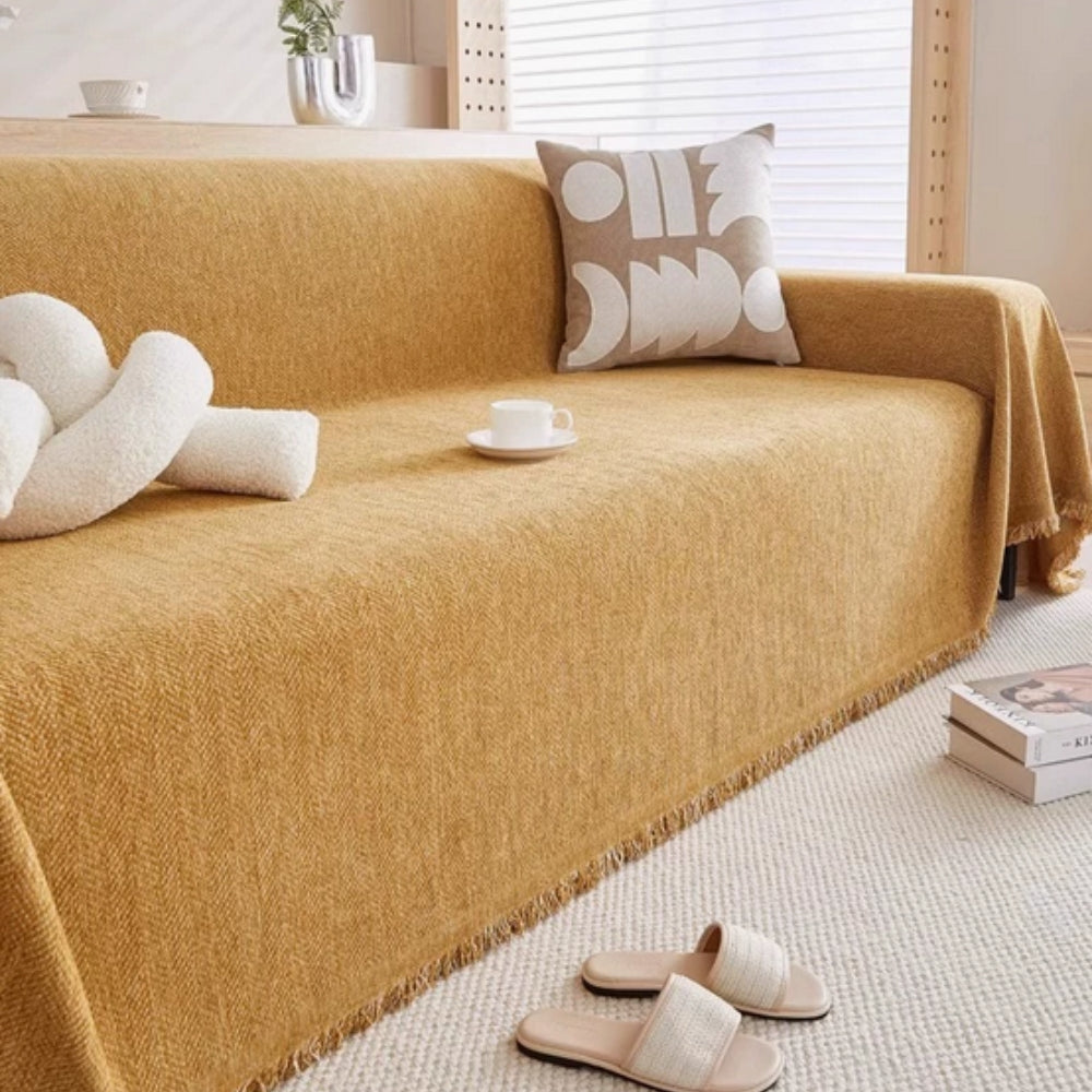 Simple Design Sofa Slipcover with Textured Fabric