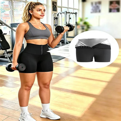 High Rise Active Shorts with Compression Support Wrap