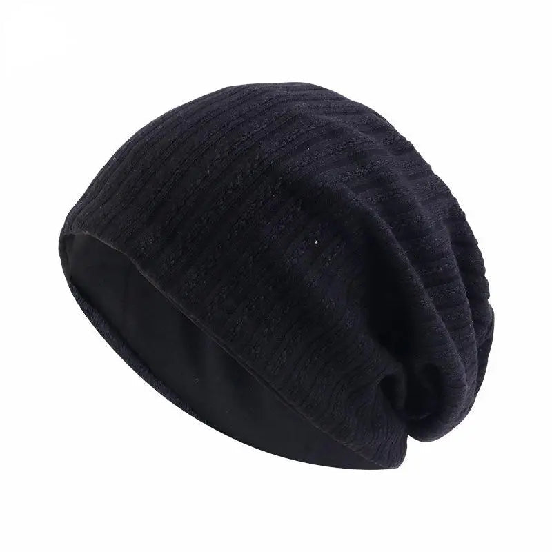 Unisex Double Layer Knit Beanie Hat with Wheat Design for Winter, One Size