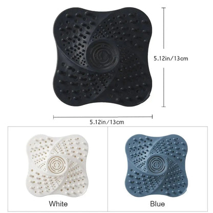 Hair Catcher for Shower Drain with Suction Cups and Central Handle