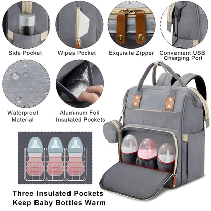 Versatile Baby Travel Bag with Foldable Crib and Bug Net