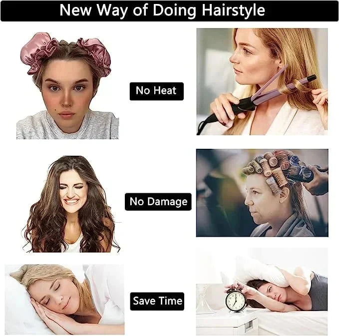 Satin Hair Curlers for Effortless Overnight Waves